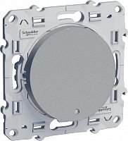 Переключатель с подсветкой без рамки Schneider Electric Odace 1-кл. проходной алюминий картинка